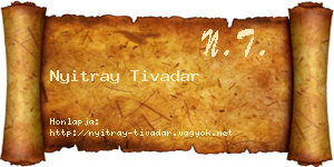 Nyitray Tivadar névjegykártya